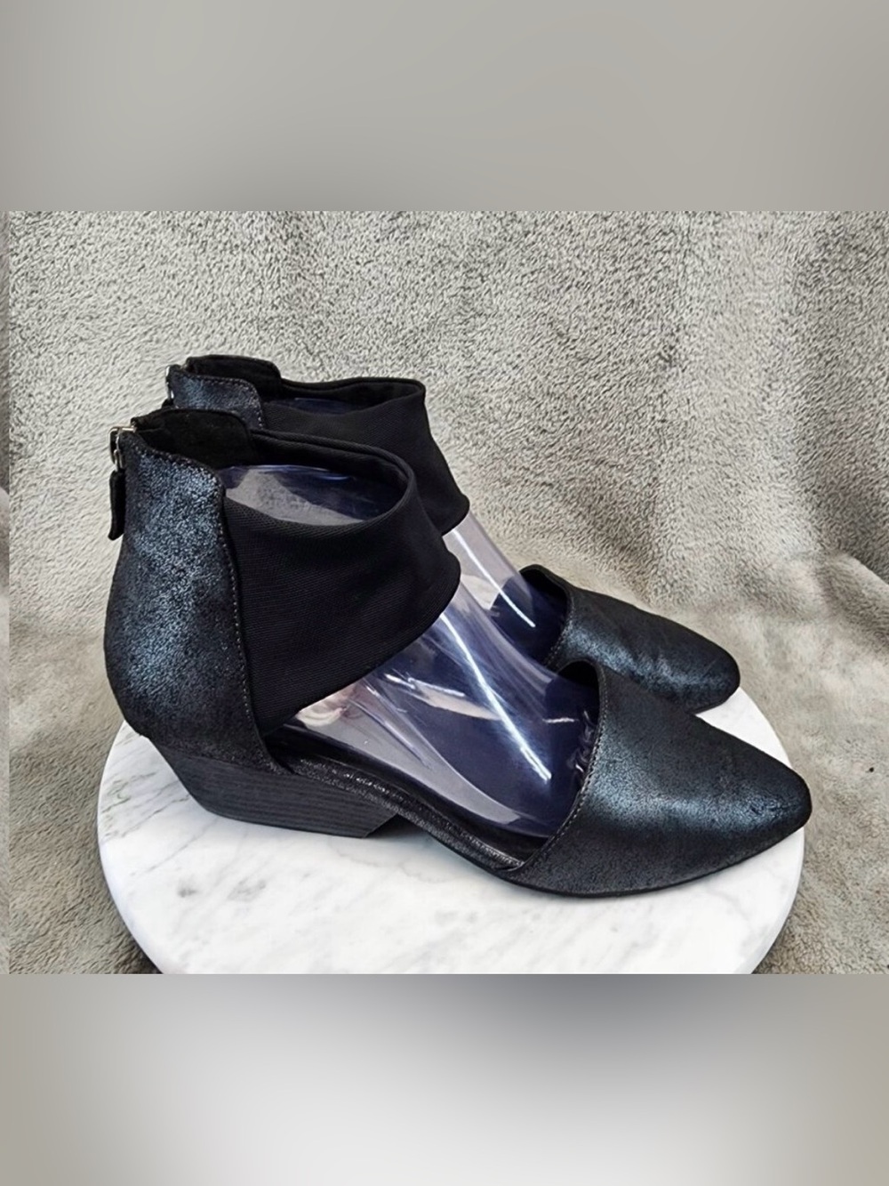 Eileen Fisher Shoes Womens Size 10 Fame D'Orsay Black Ankle Strap Sandals *GUC*
